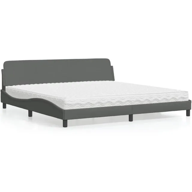 vidaXL Bed met matras "Dover" stof donkergrijs 200x200 cm