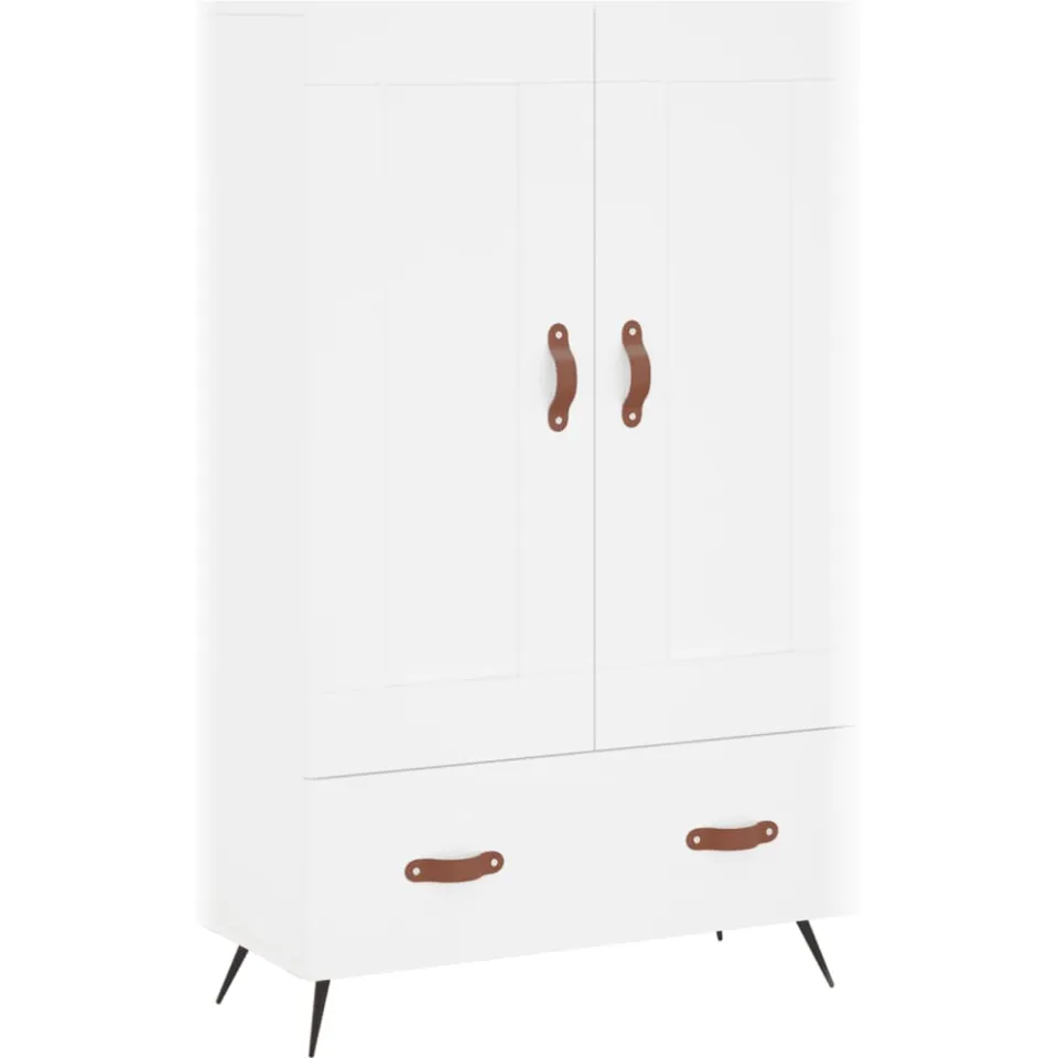 vidaXL Hoge kast 69,5x31x115 cm bewerkt hout wit, foto 3