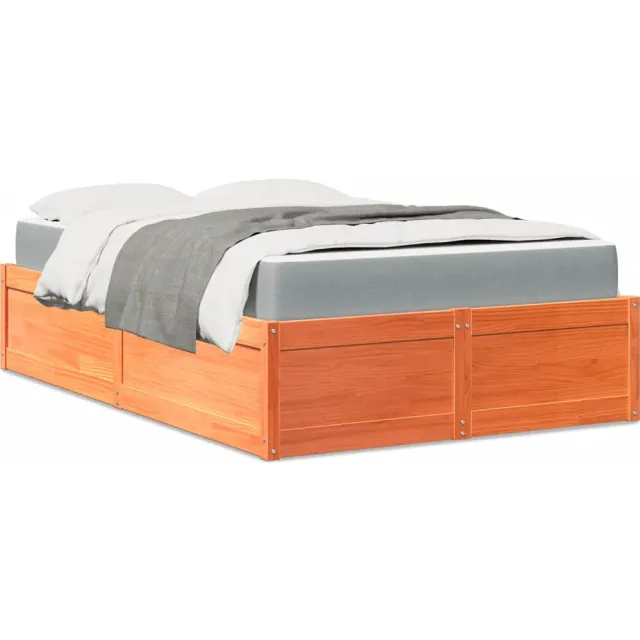 vidaXL Bed met matras massief grenenhout wasbruin 120x200 cm
