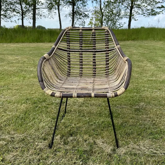 Sweet Living Rotan Kuipstoel Licht Bruin - 65x55xH80 cm Multicolor