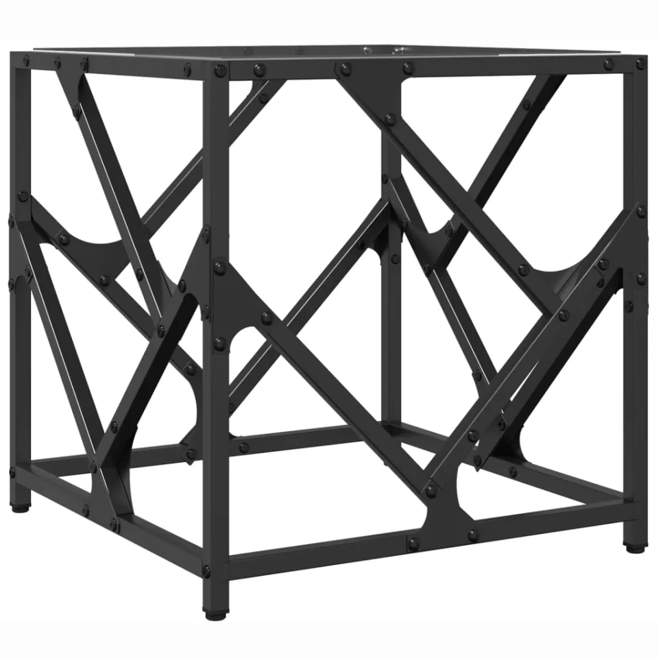 vidaXL Salontafel met transparant glazen blad 40x40x41 cm staal transparent, foto 4