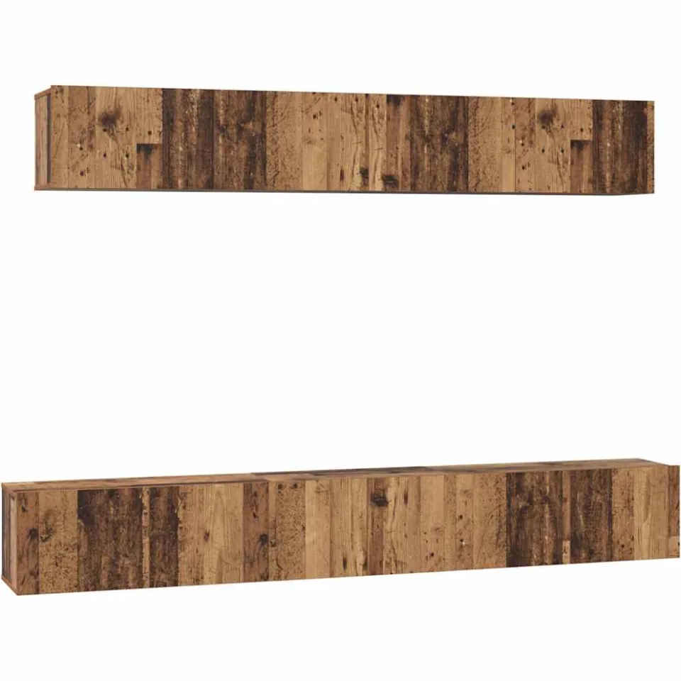 vidaXL Tv-meubelset 5 st Oud Hout Bewerkt hout bruin, foto 3