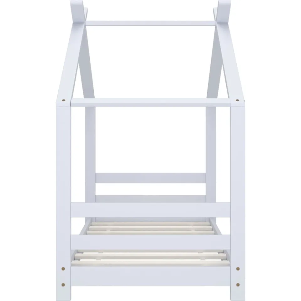vidaXL Kinderbedframe massief grenenhout wit 70x140 cm, foto 3