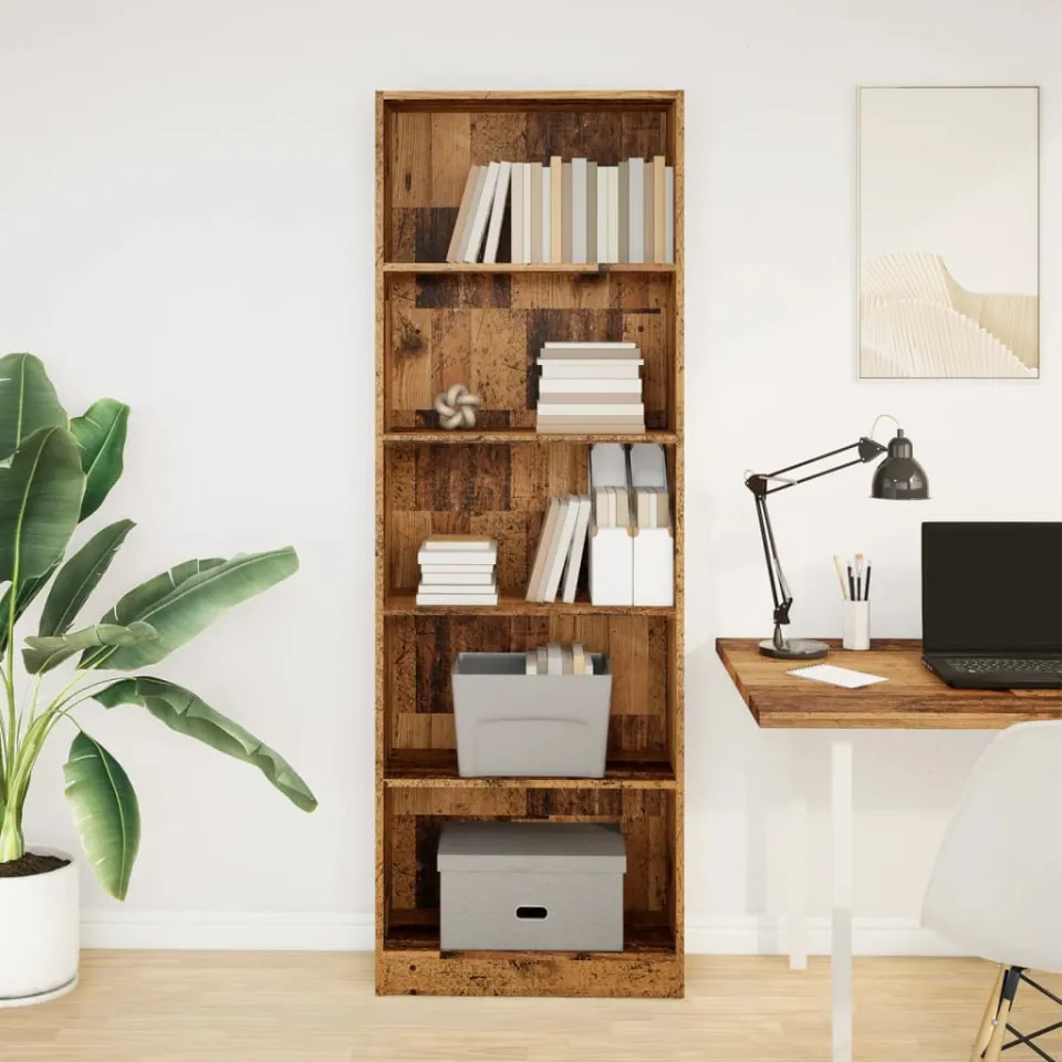 vidaXL Boekenkast 60x24x176 cm bewerkt hout oud houtkleurig bruin, foto 2