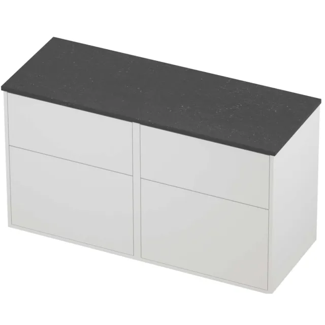 Proline Deck Badmeubelset Hardsteen Voor Grepen 120x46x67 cm Blue Stone Mat White Mat Wit