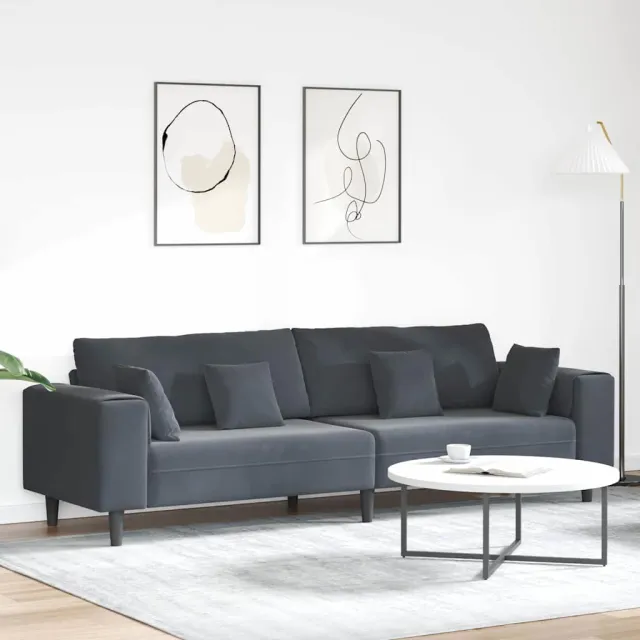 vidaXL Bank Donkergrijs 250 x 77 x 76 cm Fluweel