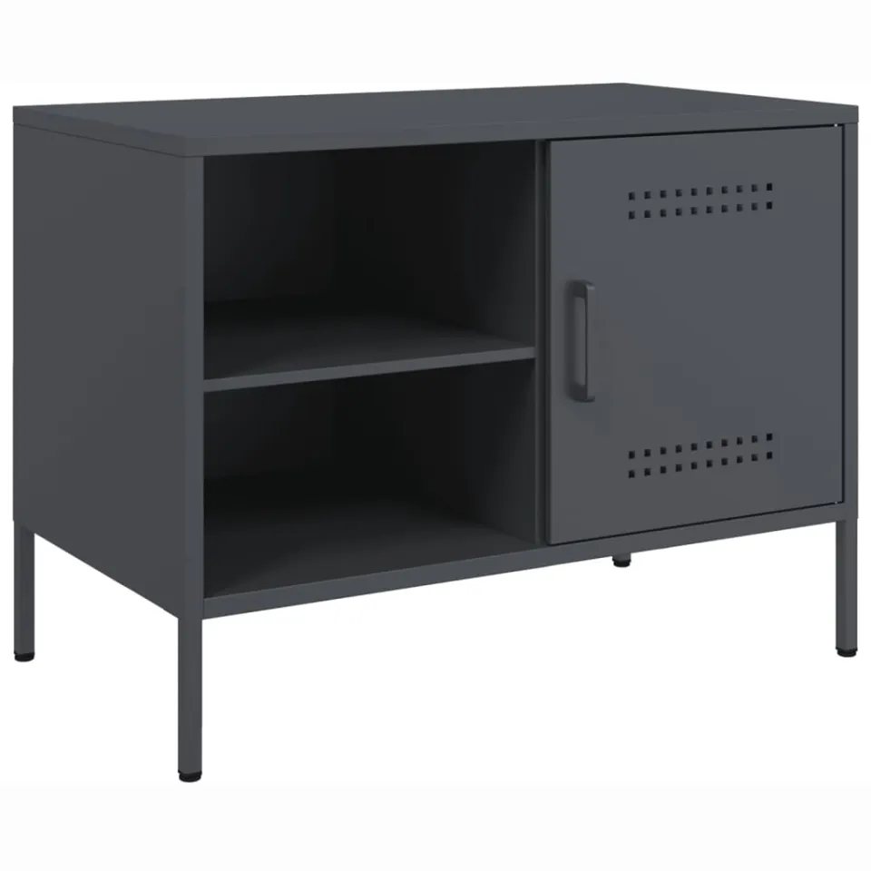 vidaXL Tv-meubel 68x39x50,5 cm staal antracietkleurig, foto 3