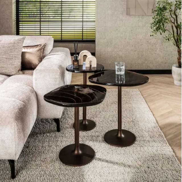 Meubelplaats Bijzettafel H55 Eclips - Koper antiek finish Naturel