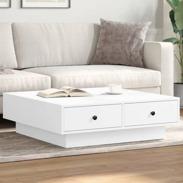 vidaXL Salontafel 90x90x28 cm spaanplaat wit