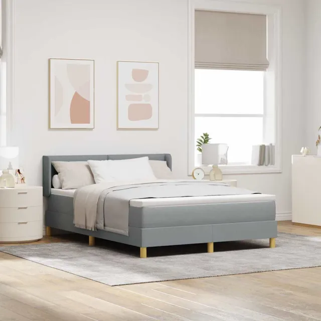 vidaXL Boxspringbed met kussen Lichtgrijs 200 x 160 cm Stof