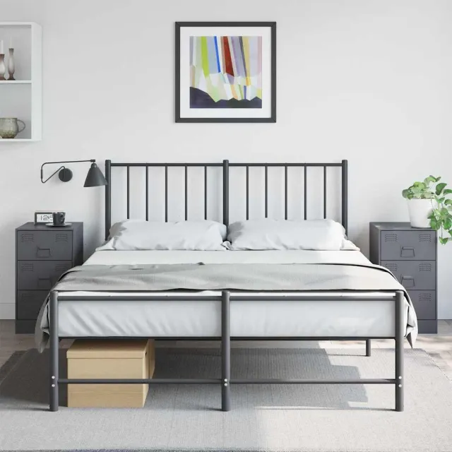 vidaXL Nachtkastjes 2 st 34,5x39x62 cm staal antracietkleurig, foto 2
