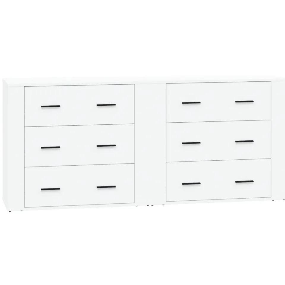 vidaXL Dressoirs 2 st bewerkt hout wit