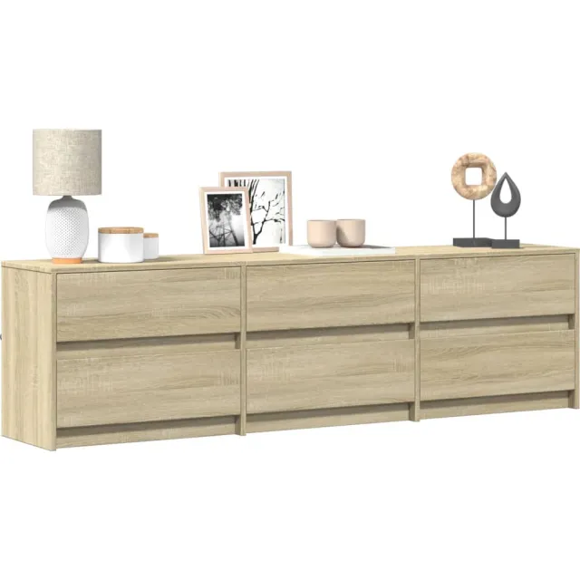 vidaXL Tv-meubel met LED 180x34x50 cm bewerkt hout sonoma eikenkleurig, foto 2