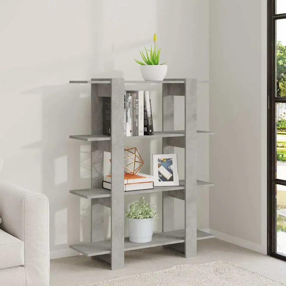vidaXL Boekenkast/kamerscherm 100x30x123,5 cm betongrijs grijs, foto 2