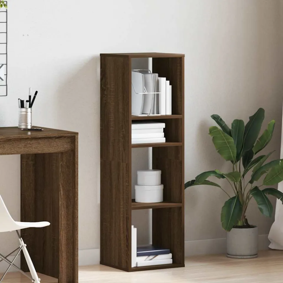 vidaXL Boekenkast 34x31x112 cm bewerkt hout bruin eikenkleur, foto 2