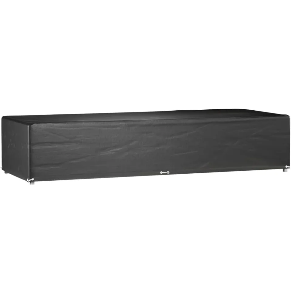 vidaXL Ligbedhoezen 2 st met 12 oogjes 205x75x40 cm polyetheen Zwart