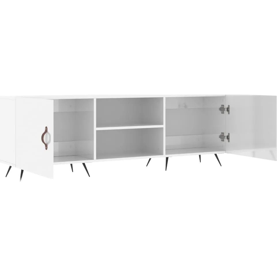 vidaXL Tv-meubel 150x30x50 cm bewerkt hout hoogglans wit, foto 4