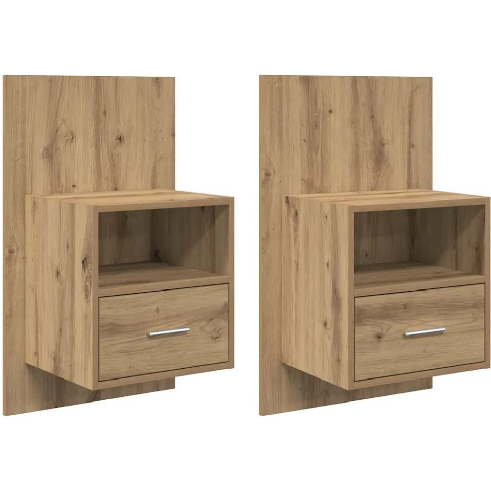 vidaXL Nachtkastje 2 st Artisan Eiken 50 x 32,5 x 80cm Bewerkt hout, foto 3