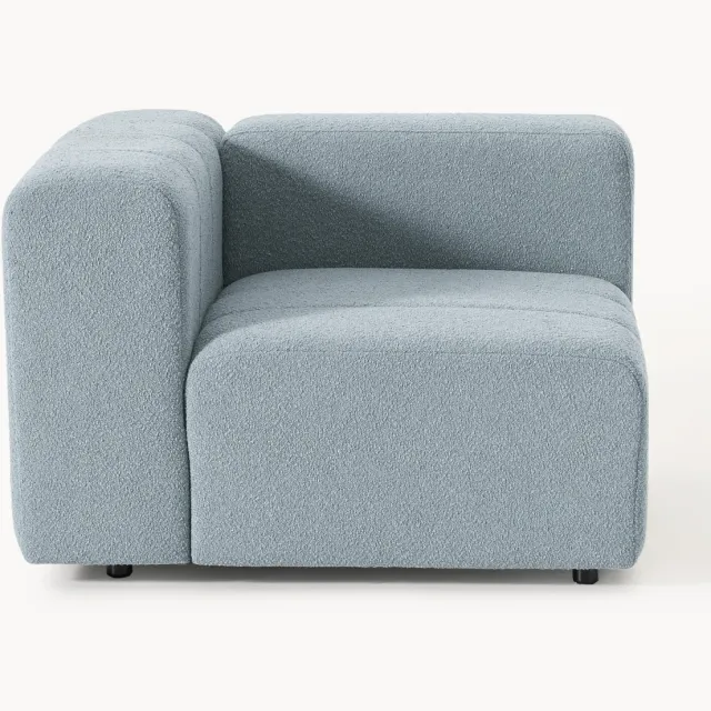 Westwing Collection Bouclé hoekmodule Lena lichtblauw