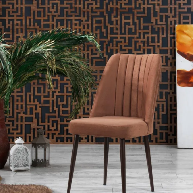Swiss Homess Swiss Homes® | Velvet Eetkamerstoelen Beige - Set van 4 | Beige - Fluweel - Velvet stoel - Kuipstoel - Eetkamerstoelen - Woonkamerstoelen