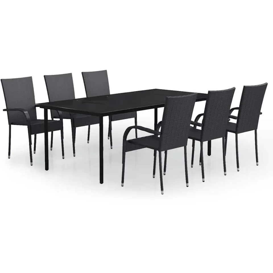 vidaXL 7-delige Tuinset zwart, foto 3