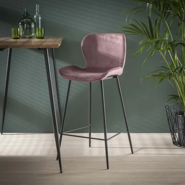 G***-M Giga Meubel Barstoel Velvet - Roze