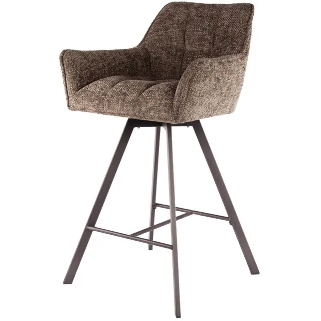 Fraaai Ramon draaibare barstoel - 69 cm - geweven - taupe