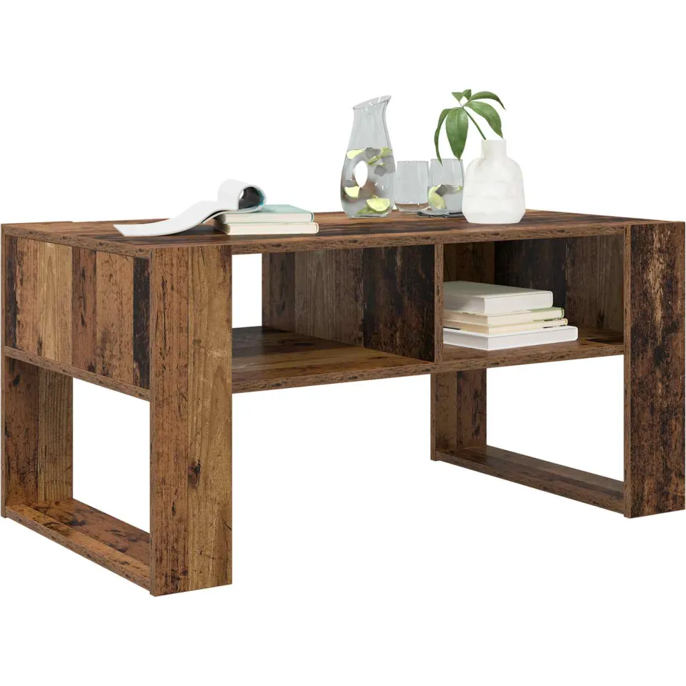 vidaXL Salontafel Oudhout 92 x 53 x 45 cm Bewerkt hout bruin