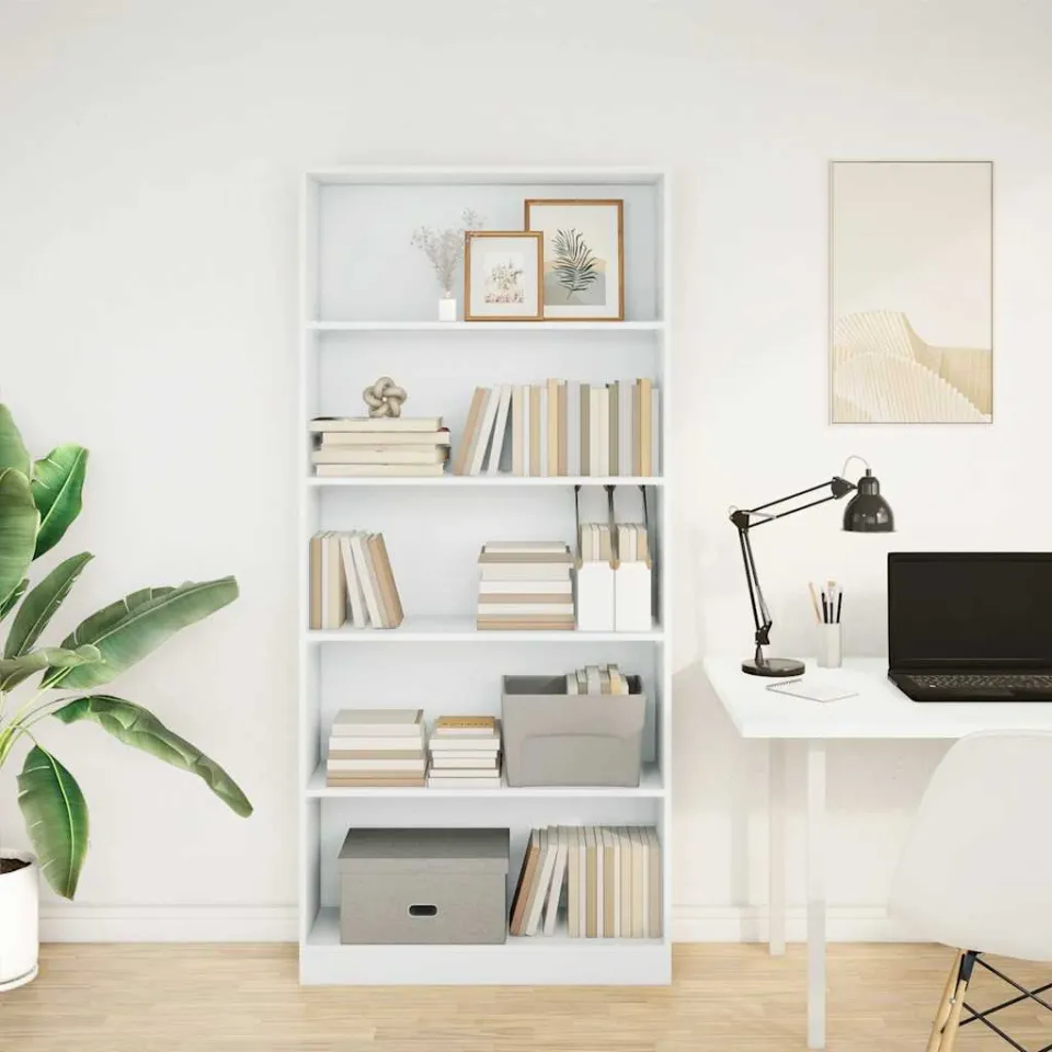 vidaXL Boekenkast 80x24x176 cm bewerkt hout wit, foto 2