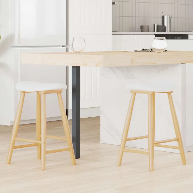 vidaXL Eettafelstoelen 2 st Massief Rubberhout Naturel 46 x 37 x 63 cm Bruin
