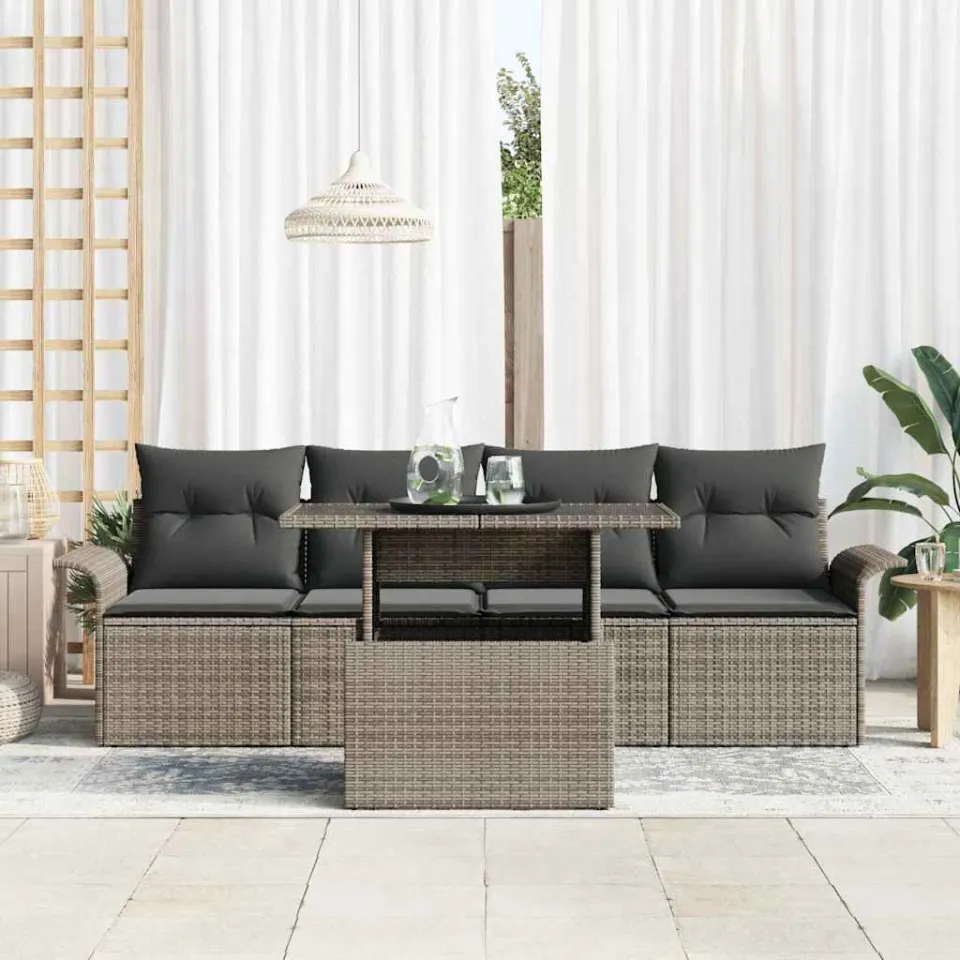 vidaXL Tuin Sofa Set 5 st Grijs [Synthetisch]: Poly Rattan, foto 3