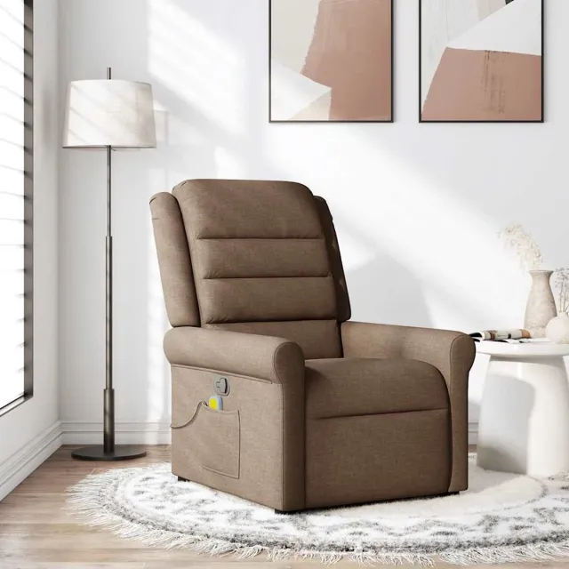 vidaXL Massagestoel - verstelbaar - stof - bruin