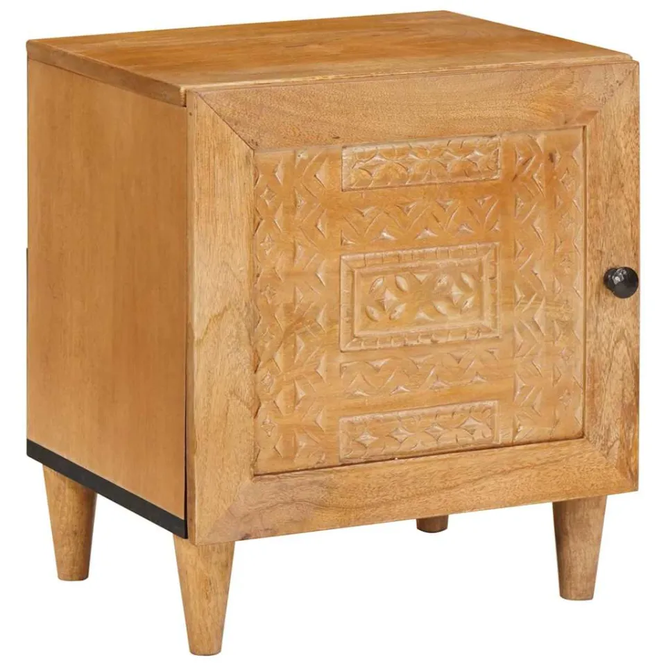 vidaXL Nachtkastje Licht Bruin 80 x 50 x 40 cm Bewerkt hout, foto 2