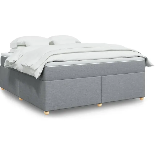 vidaXL Boxspring met matras stof lichtgrijs 180x200 cm grijs