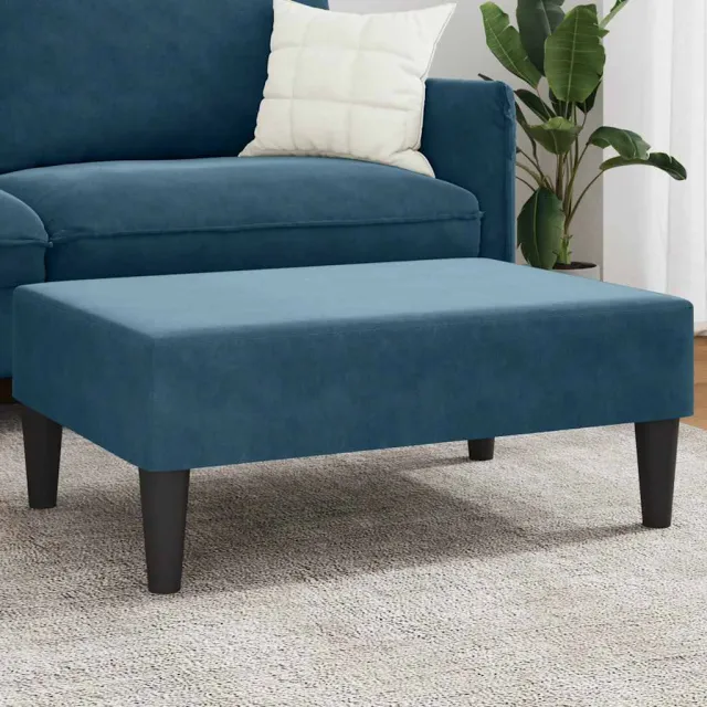 vidaXL Voetenbank 77x55x31 cm fluweel blauw, foto 2