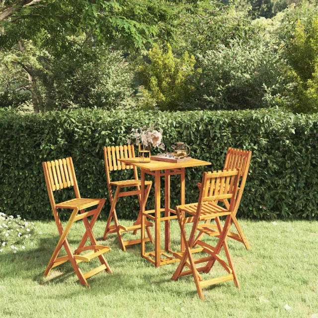 vidaXL 5-delige Tuinbarset massief acaciahout bruin, foto 2