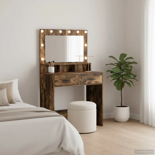 vidaXL Plafondtafel Gerookt eiken 79 x 41 x 135 cm Bewerkt hout, foto 2