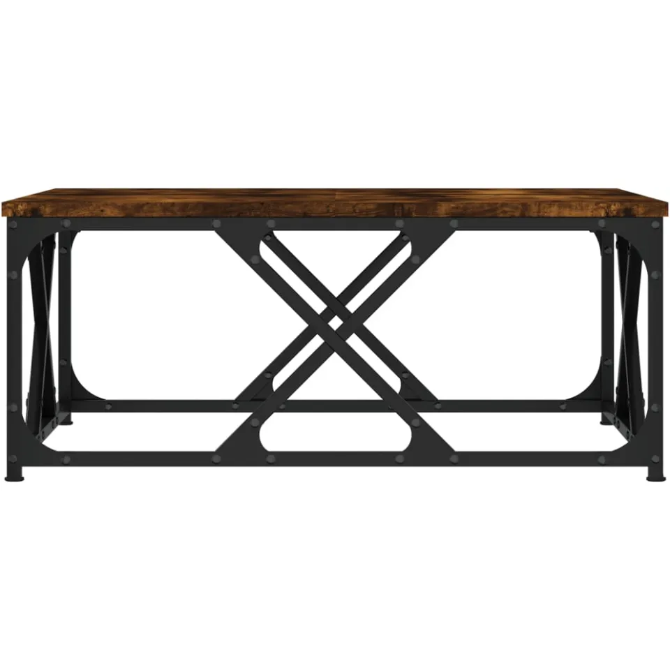 vidaXL Salontafel 70x70x30 cm bewerkt hout gerookt eikenkleurig Bruin