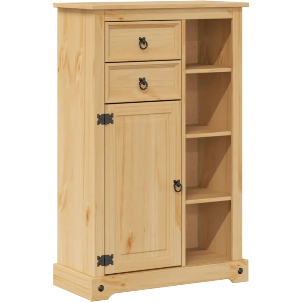 vidaXL Badkamerkast Corona 70x33x110 cm massief grenenhout bruin, foto 3