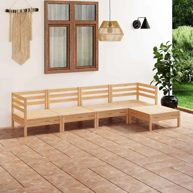 vidaXL 5-delige Loungeset massief grenenhout bruin, foto 2