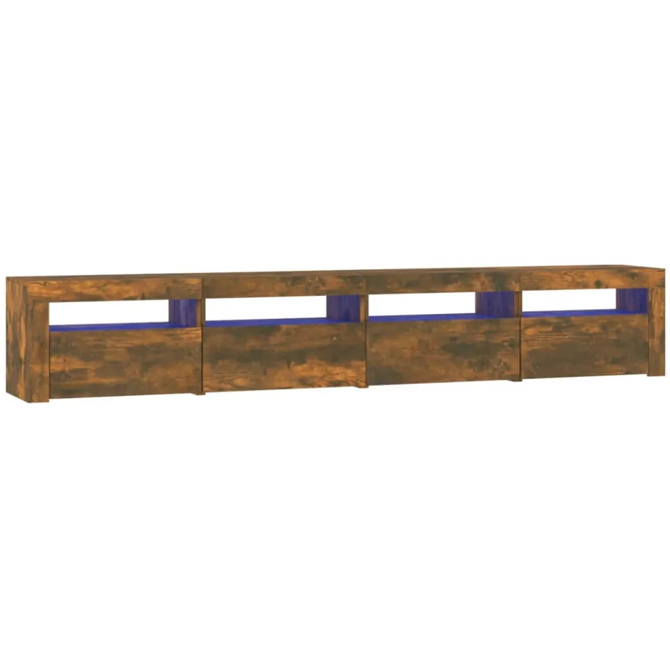 vidaXL Tv-meubel met LED-verlichting 240x35x40 cm gerookt eikenkleurig Bruin
