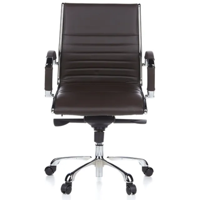 hjh office Bureaustoel Parma 10 Leder - Bruin Chroom