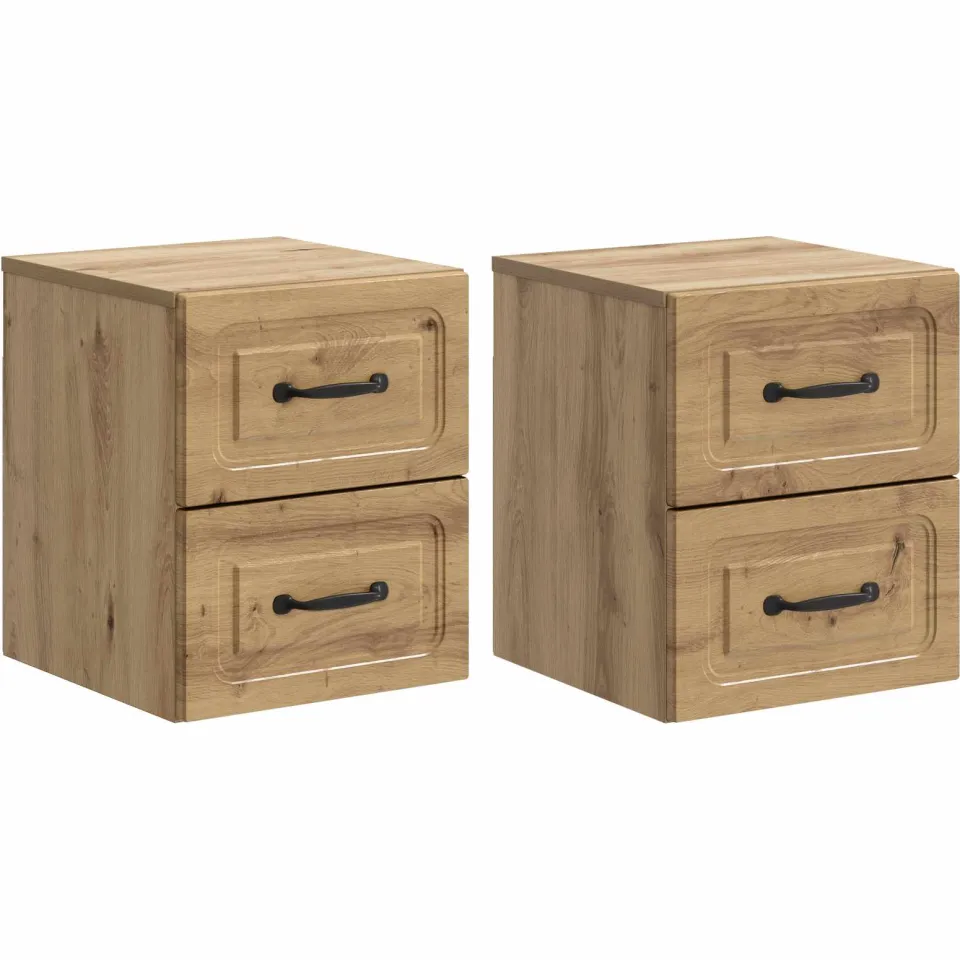 vidaXL Wandbeugel Bedkast 2 st Artisanaal eiken 34,5 x 33 x 40 cm, foto 3