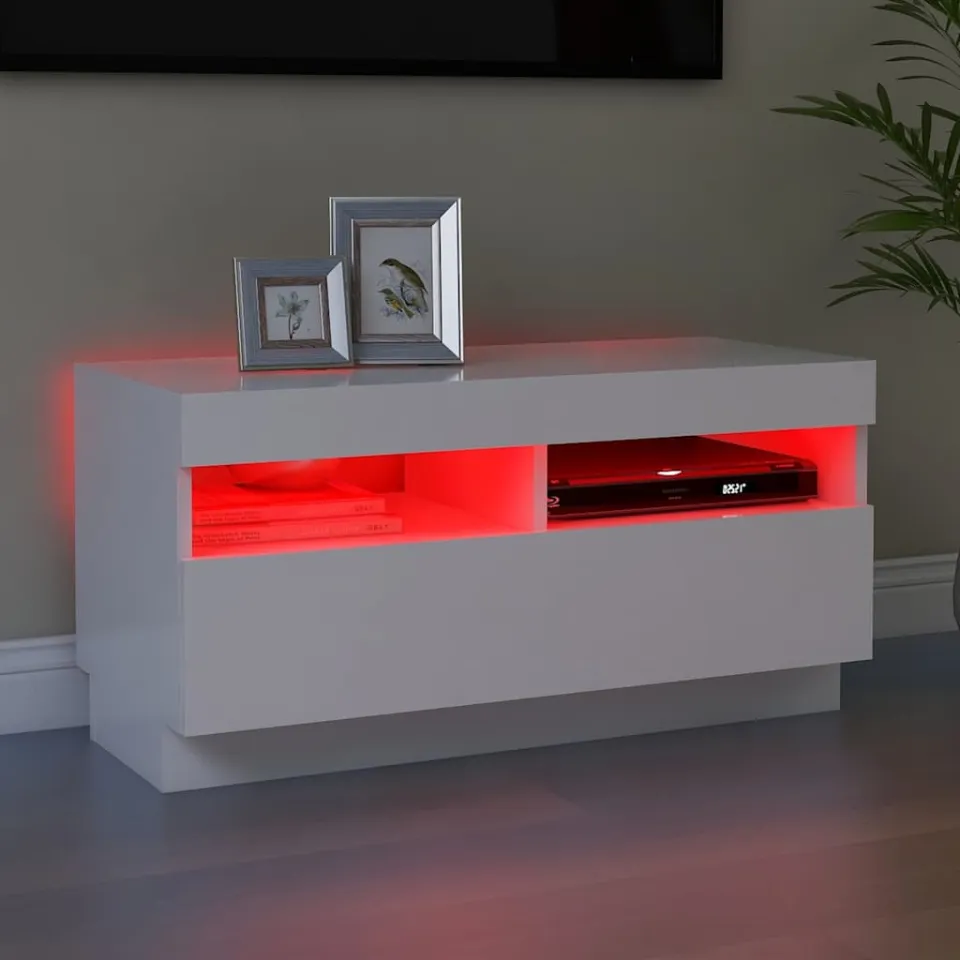 vidaXL Tv-meubel met LED-verlichting 80x35x40 cm wit, foto 4