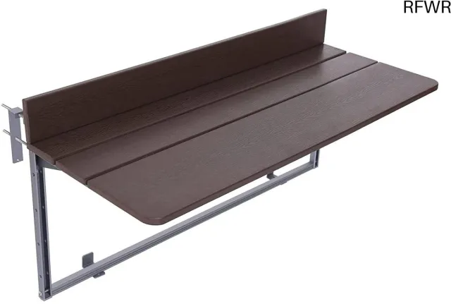 RFWR Inklapbare Balkontafel voor Buiten - Verstelbare Hoogtes en Ruimtebesparend Design Bruin