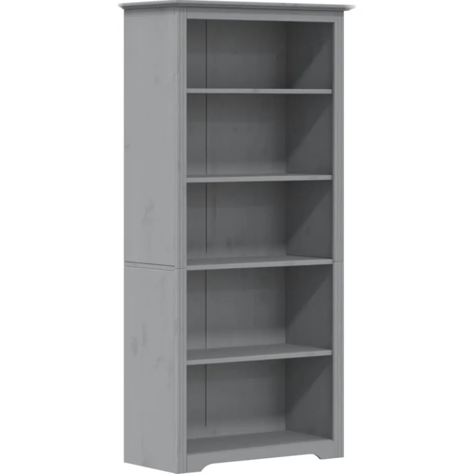 vidaXL Boekenkast 5-laags BODO 82x40x173 cm massief grenenhout grijs, foto 3