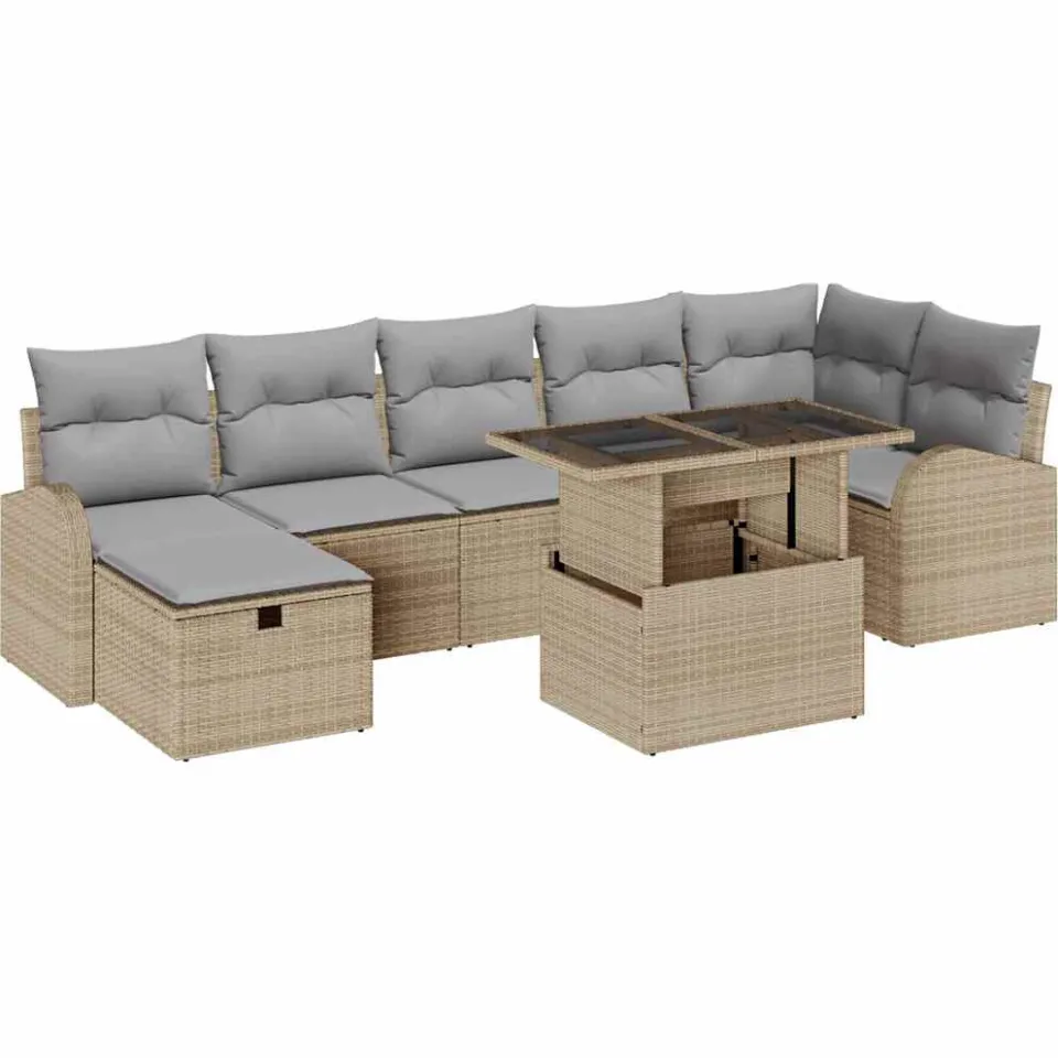 vidaXL 8 st Beige, foto 3