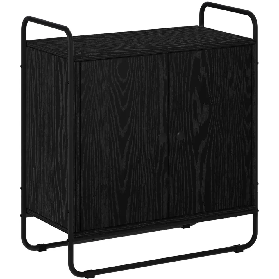 vidaXL Dressoir Zwart eiken 68 x 35 x 75 cm Bewerkt hout, foto 3