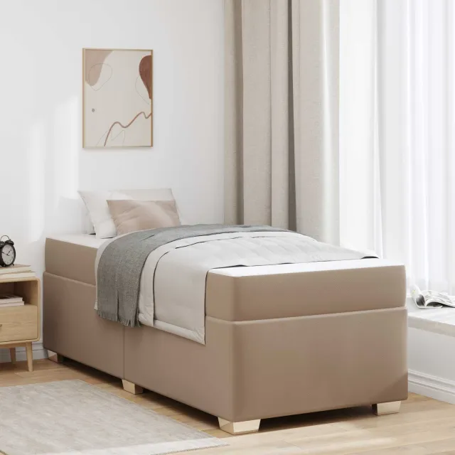 vidaXL Bedframe Cappuccino 90 x 200 cm PVC Bruin