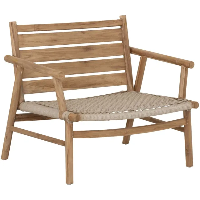 Must Living Ono fauteuil synthetisch touw en teakhout - 77 × 88 × 66 cm Naturel